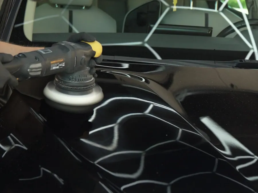 Paint polishing at the Kraken Detailing studio